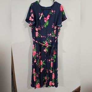 Talbots Blue Button Dress NWT Size 16